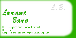 lorant baro business card